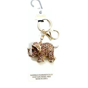 Natasha Couture Gold Elephant Charm Keychain